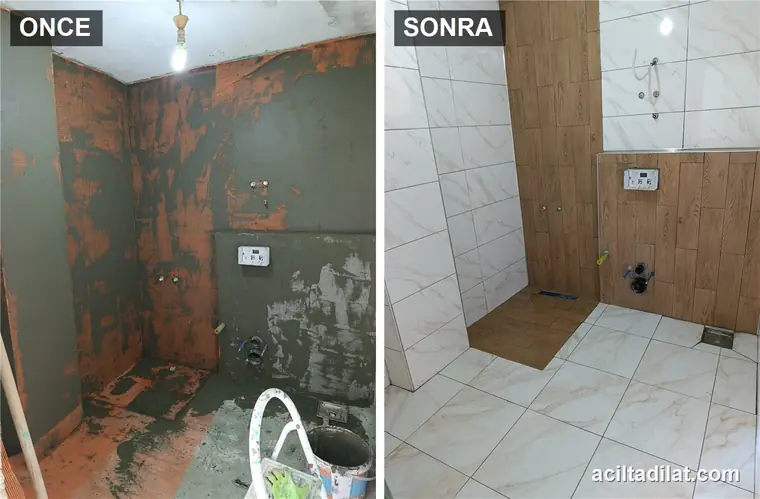 Komple Banyo Yenileme — önce ve sonra